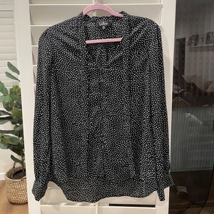 Lulus Polka Dot Tie Blouse